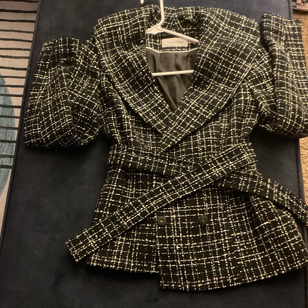 Calvin Klein grid-pattern women’s blazer